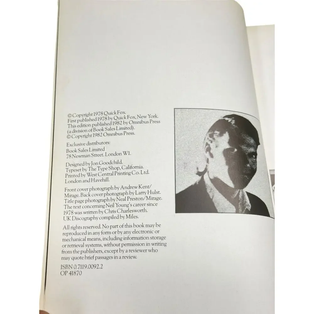 Neil Young By Carole Dufrechou Quick Fox 1978 Omnibus Press Paperback
